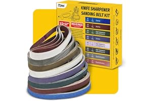 45-Piece 1/2" x 12" Knife Sharpener Sanding Belt Kit for Work Sharp Knife & Tool Sharpener (WSKTS & WSKTS-KT/Mk.1 & Mk.2) - M