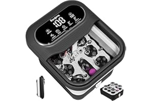 Ranjova Collapsible Foot Spa Electric Rotary Massage, Foot Bath with Heat,Temp Control, Bubble and Motorized Shiatsu Massage 