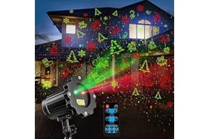 ECOHDT Brighter Christmas Projector Lights Outdoor, Laser Light Projector with Remote, 8 Patterns Light Show Holiday Projector, Waterproof Christmas Decorations for Outside, Garden, Party, Home Decor