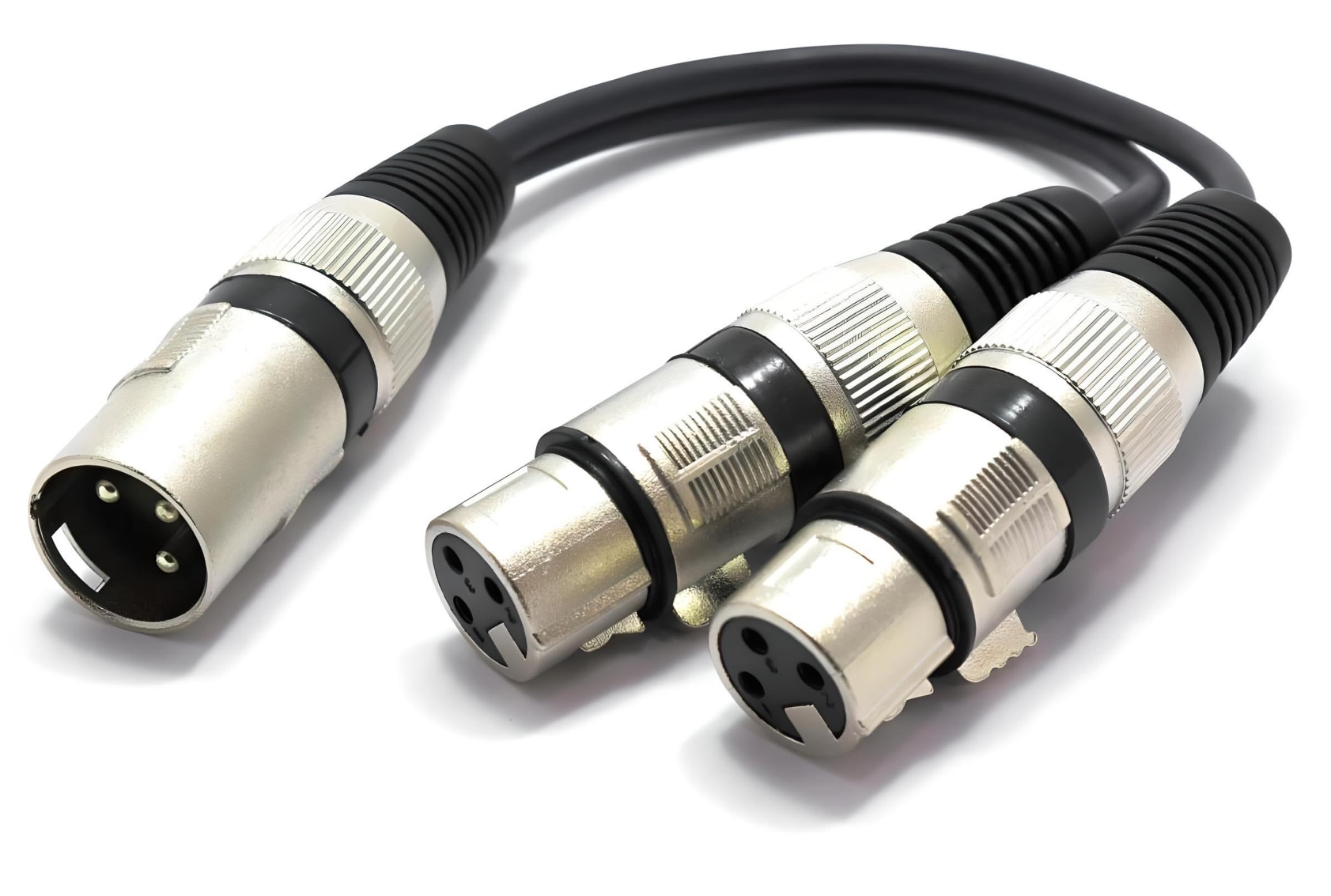 VITALCO XLR Splitter Y Cable Adapter XLR Male to 2x Female 3 PIN Microphone Audio Y-Splitter