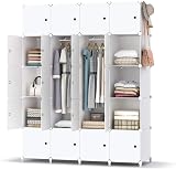 HOMIDEC Portable Wardrobe Foldable Closet 20 Compartments 3 Hanging Rails view 1