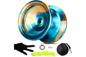 FETESNICE Yoyo Professional yoyo Unresponsive responsive yoyo Yo-yos for kids Adults beginners yo yo Metal Trick Butterfly Yoyos with replacement bearings yo-yo Yoyo ball yoyo Strings(blue)
