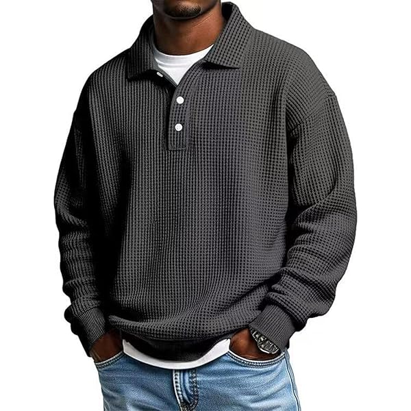 Big And Tall Sweatshirts For Men Oversized Waffle Knit Quarter Zip
