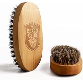 Beard Club Men's Boar Bristle Brush - Birchwood Grooming Tool for Styling, Taming and Healthy Beard Growth