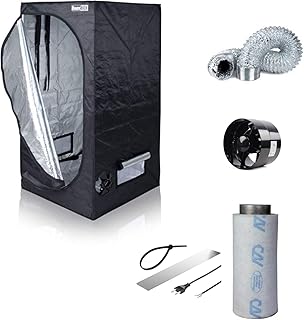 Nice Grow Box Set Zelt mit Abluft Growbox Growzelt 80 inkl. Rohrventilator 100mm Filter