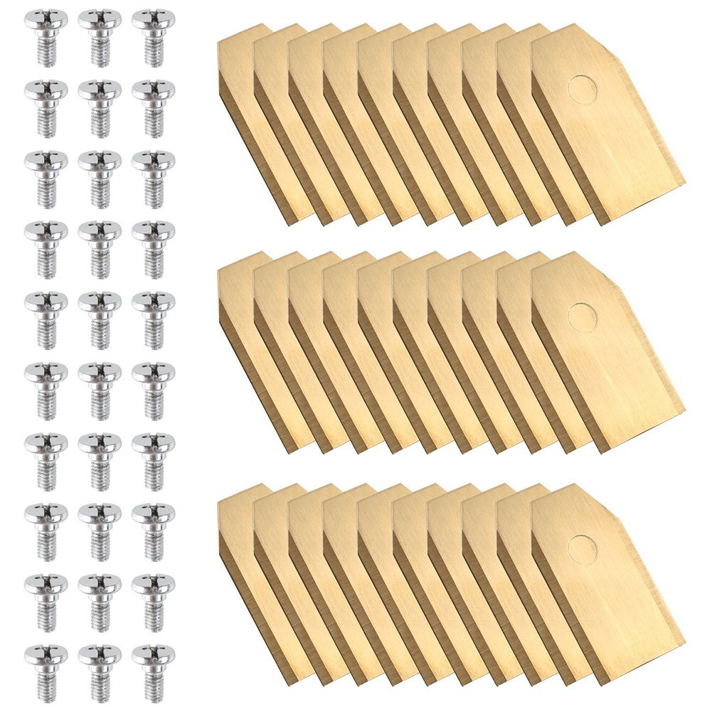 Longlife Titanium Blade Blades for All Husqvarna Automower/Gardena Robotic Lawnmowers 3 g 0.75 mm Includes 30 Screws for 105, 310, R40i and More