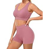 MIOTAN Women's 2 Piece Bras and Underwear Sets Sleeping Matching High Waisted No Underwire Removable Pads Lingerie