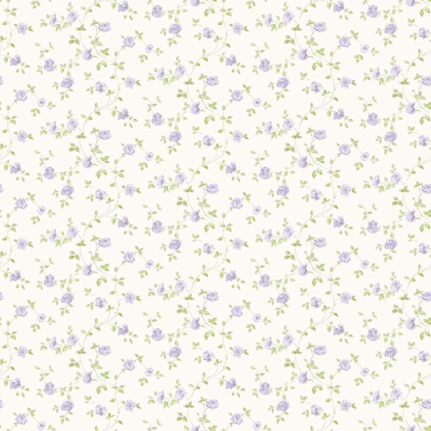 Galerie G67890 Miniatures 2 Small Rose Trail Design Wallpaper, Lilac/White, 10m x 53cm