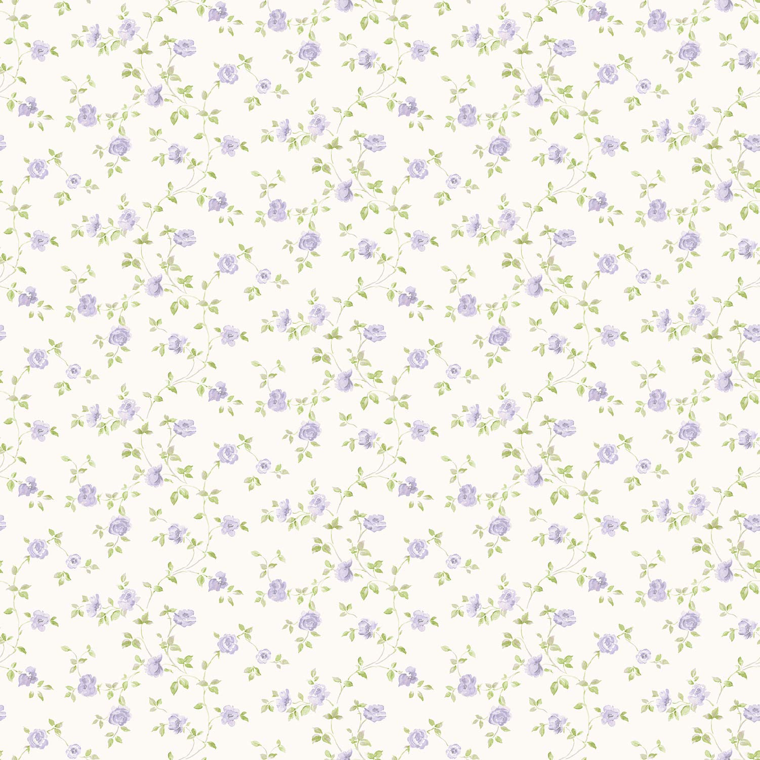 Galerie G67890 Miniatures 2 Small Rose Trail Design Wallpaper, Lilac/White, 10m x 53cm
