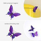 TUPARKA 36 Pieces 3D Butterfly Wall Stickers Purple PVC Magnets Dots view 4