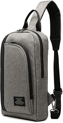 Amazon 便利を 持ち歩く 軽量 大容量 通勤 通学 ナイロン ショルダーバッグ ボディバッグ メンズ グレー Guscio Italy グッシオ イタリー メンズ