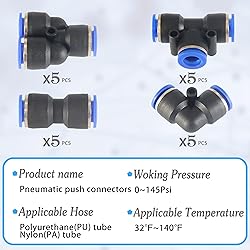 MSAEIQUN 20 Pcs 1/4 Inch od Push to Connect