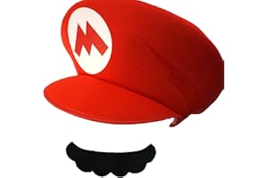 VIWIND Super Bros Mari and Luigi Hats Caps and Beard Birthday Party Decorations Mario Costume Hiar Accessories