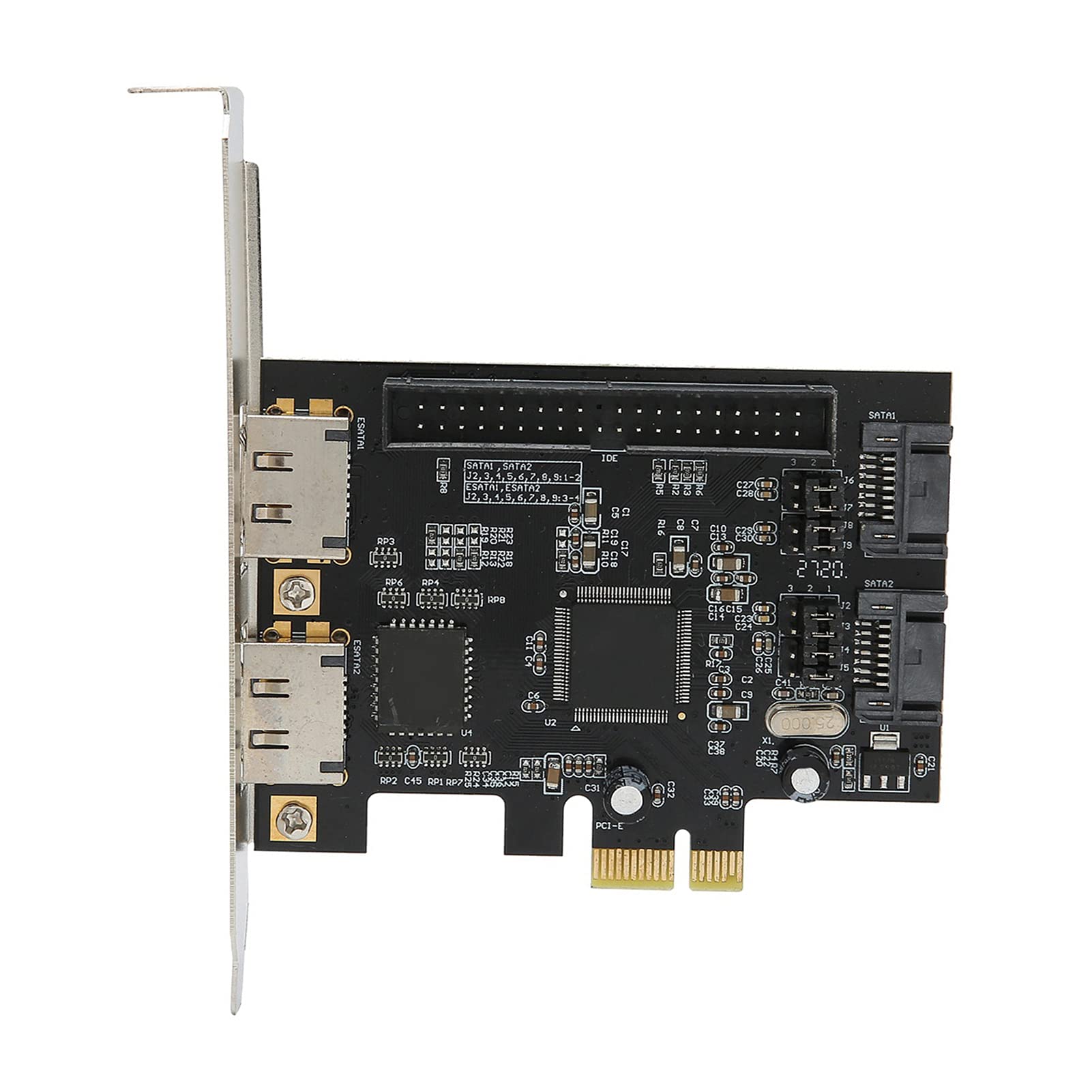 PCIE SATA Card 2 Ports, PCI Express to SATA ESATA IDE Controller Raid Card, SATA PCI-e x1 Extension Card 3 Gbps Adapter Converter Boards for Desktop PC