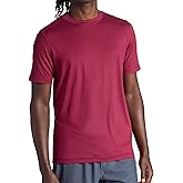 Gaiam Mens Everyday Basic Crewneck Top, Standard Fit, Stretch Midweight Material