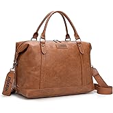 Wrangler Duffel Bag Large Travel Weekender Bag for Women Waterproof Carry on Overnight Bag for Gym,Trips,Weekends,Brown