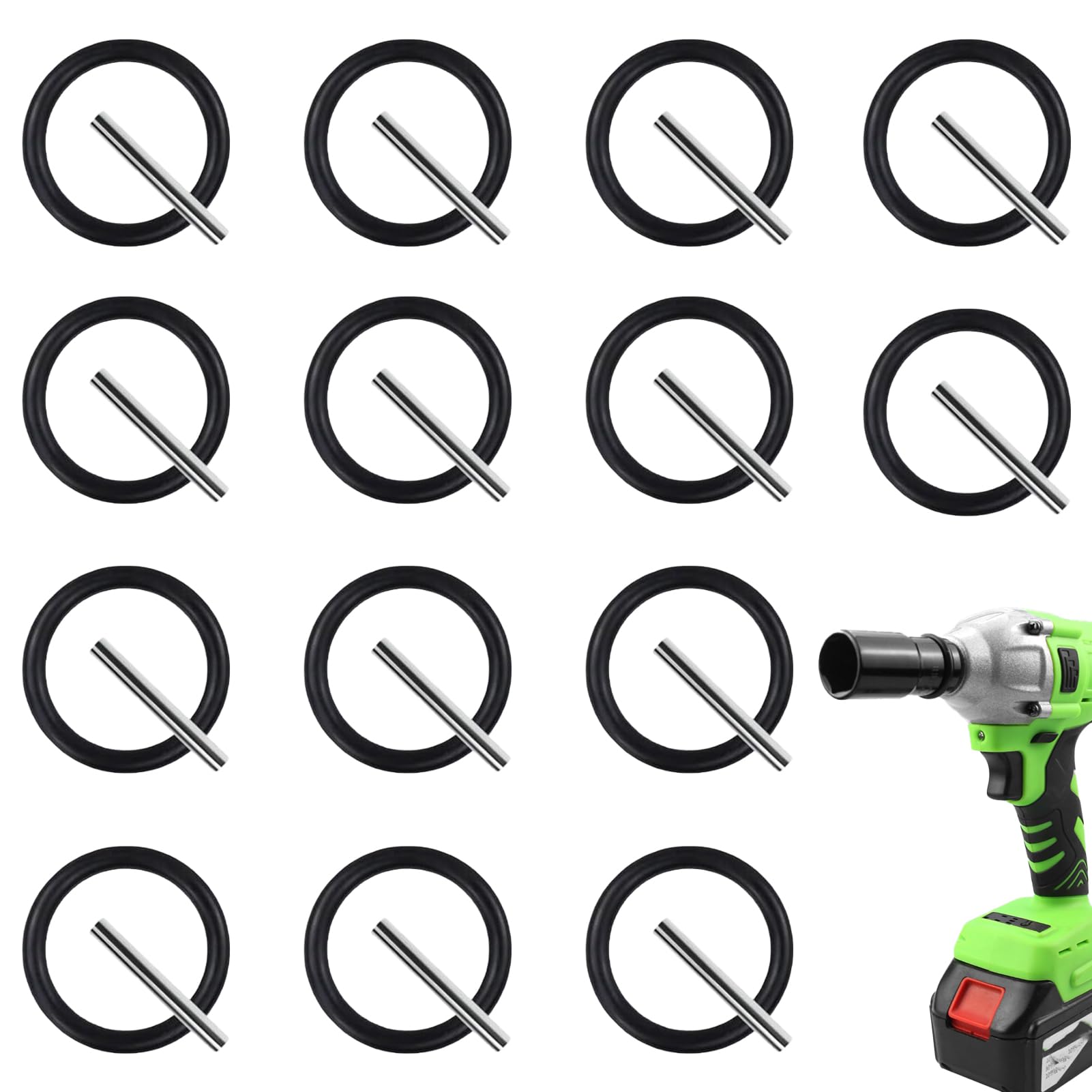 28 Pcs Pin and Ring Set for 1/2" Impact Wrench Socket, Socket Pin and Ring Replacement Kit for Scaffolders Pressure Washer (14 Pairs)