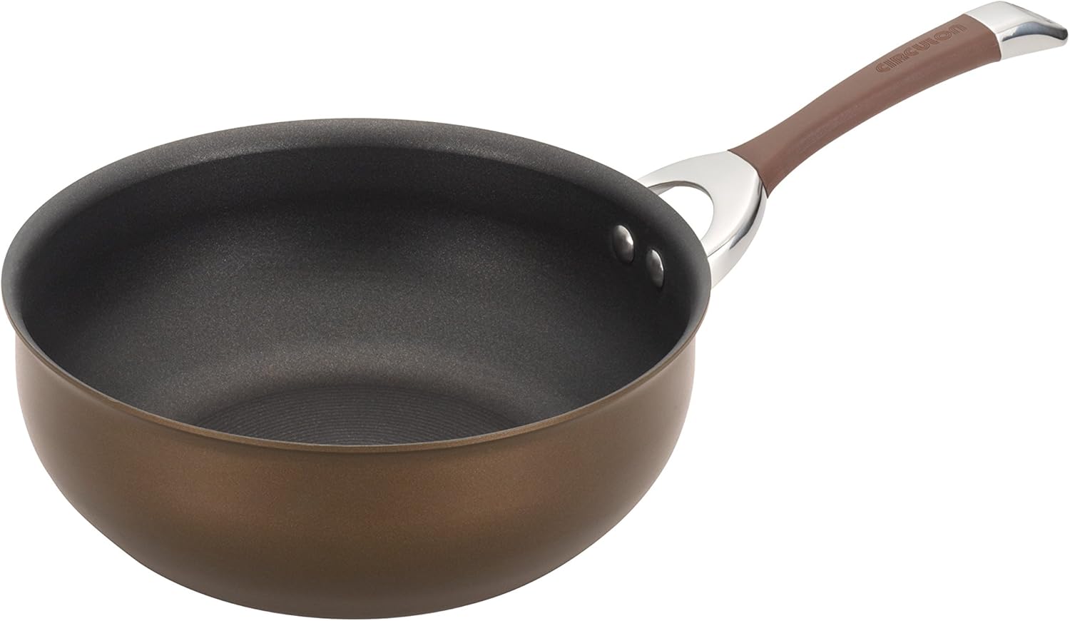 Circulon 82899 Symmetry Hard Anodized Nonstick Frying Pan/ Fry Pan/ Saute Pan/ Chefpan - 4.5 Quart, Chocolate
