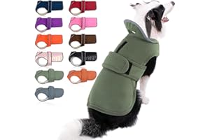 MIGOHI Canvas Dog Winter Coat, Waterproof Reflective Dog Jacket with Zipper Leash Hole, Adjustable Warm Dog Clothes for Small Medium Large Dogs