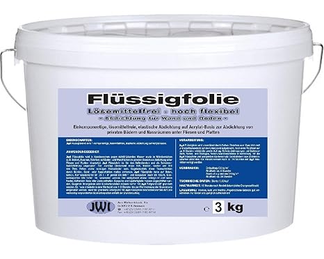 Dichtfolie flüssig Flüssigfolie Dusche Bad Duschabdichtung Fliesenabdichtung Hoch Flexibel 3 kg