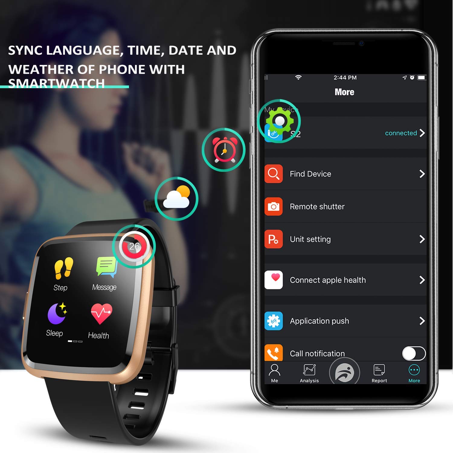 Hommie Smartwatch, S2 Reloj Inteligente con Pantalla Táctil ...