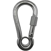 US STAINLESS Stainless Steel 316 Spring Hook with Screw Nut and Eyelet Carabiner 3/8" (10mm) Marine Grade