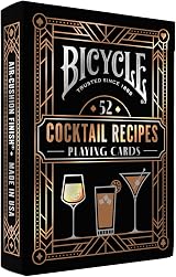 Bicycle Cocktail Playing Cards Deck with Recipes Black 52 Cards USA Made view 1