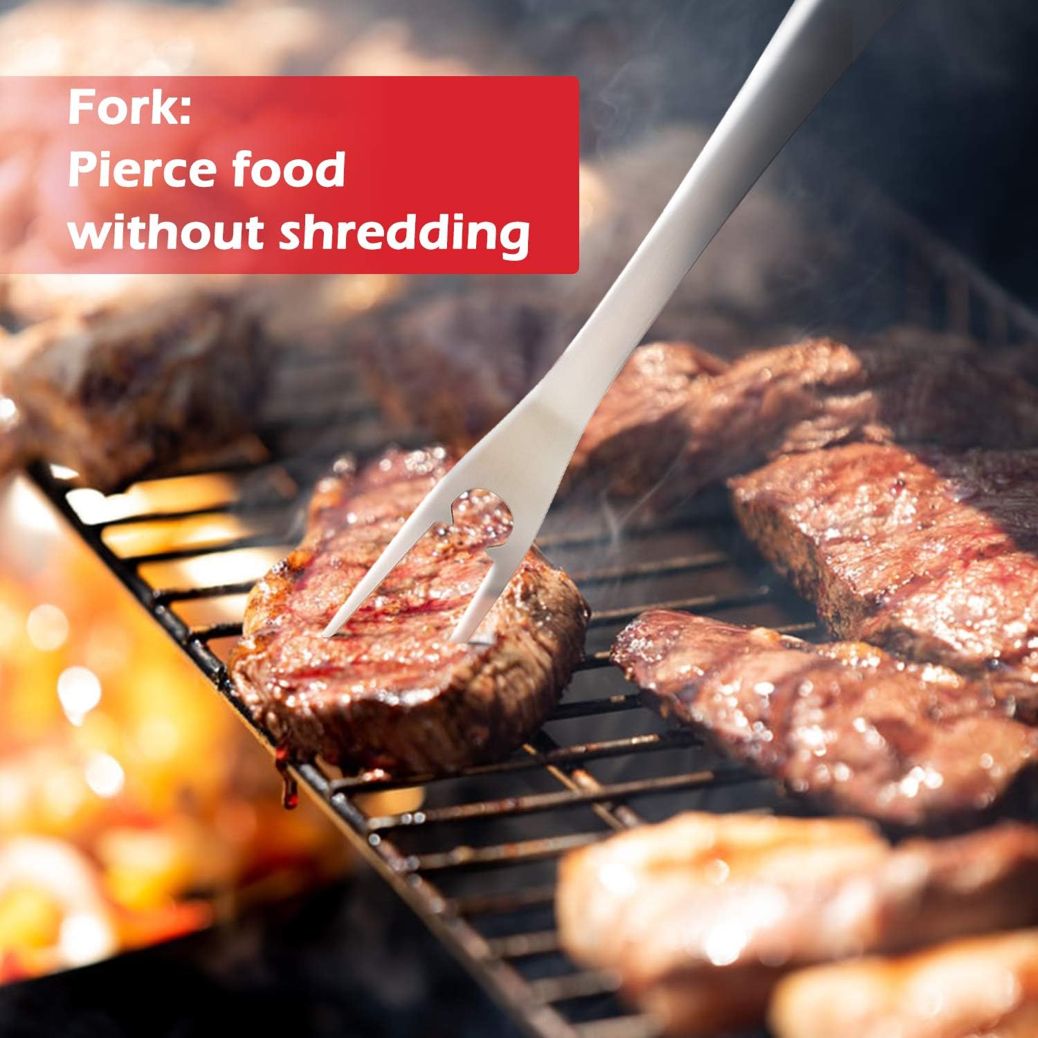 Z GRILLS Heavy Duty BBQ Grilling Tools Set 18 Inch Stainless Steel Spatula, Fork, Basting Brush & Tongs Barbecue Accessories Kit-Grill Gift for Dad on Father’s Day Birthday : Garden & Outdoor