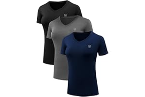 NELEUS Women's 3 Pack Compression Workout Athletic Shirt