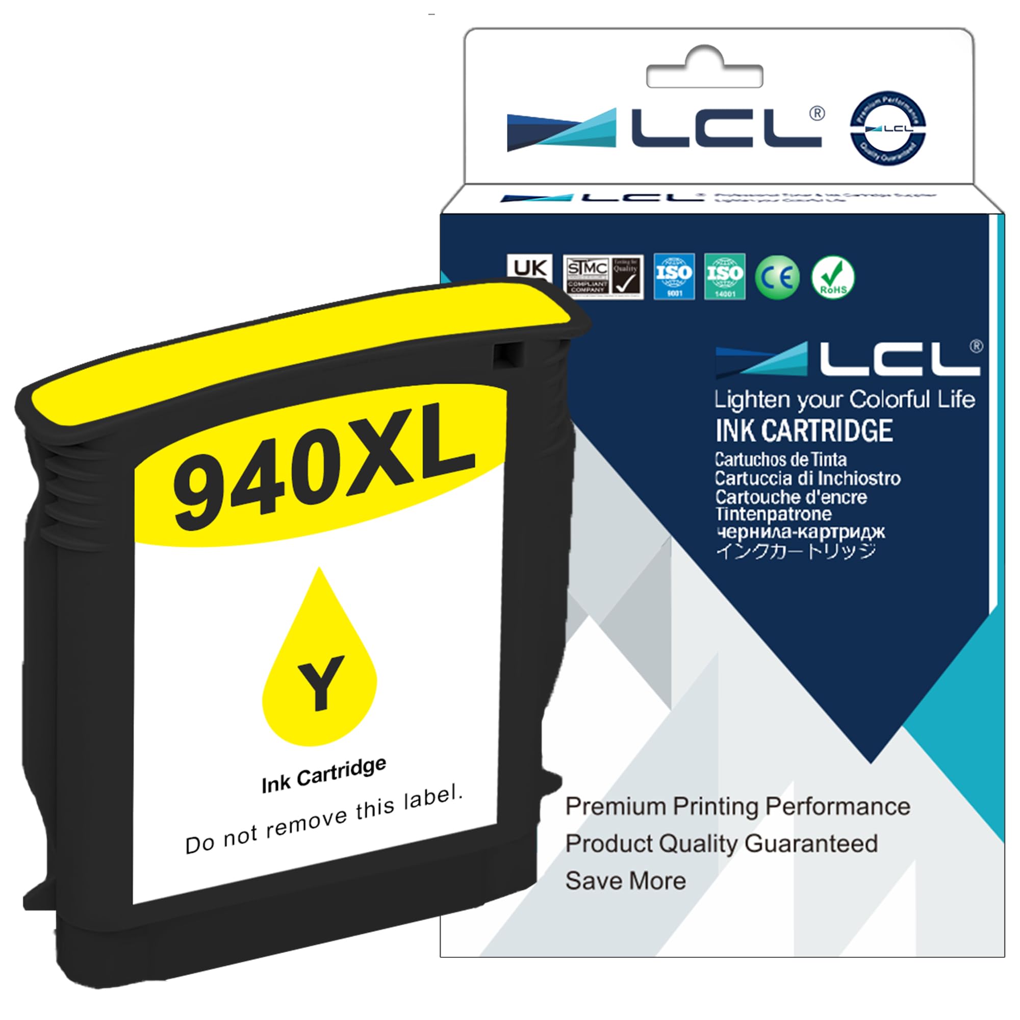 LCL Ink Cartridge 940XL (1 Pack Yellow) Compatible for HP Officejet Pro 8000-A809a A811a A809n 8000 8500A 8000AIO 8000W A809 Wireless Officejet Pro 8500 –A909b A909a A909n All-in-One 8500AIO 8500W