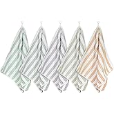Hipruict Hanging Hand Towels for Bathroom, Set of 5 Towels with Hanging Loop, Highly Absorbent to Quickly Dry Hands