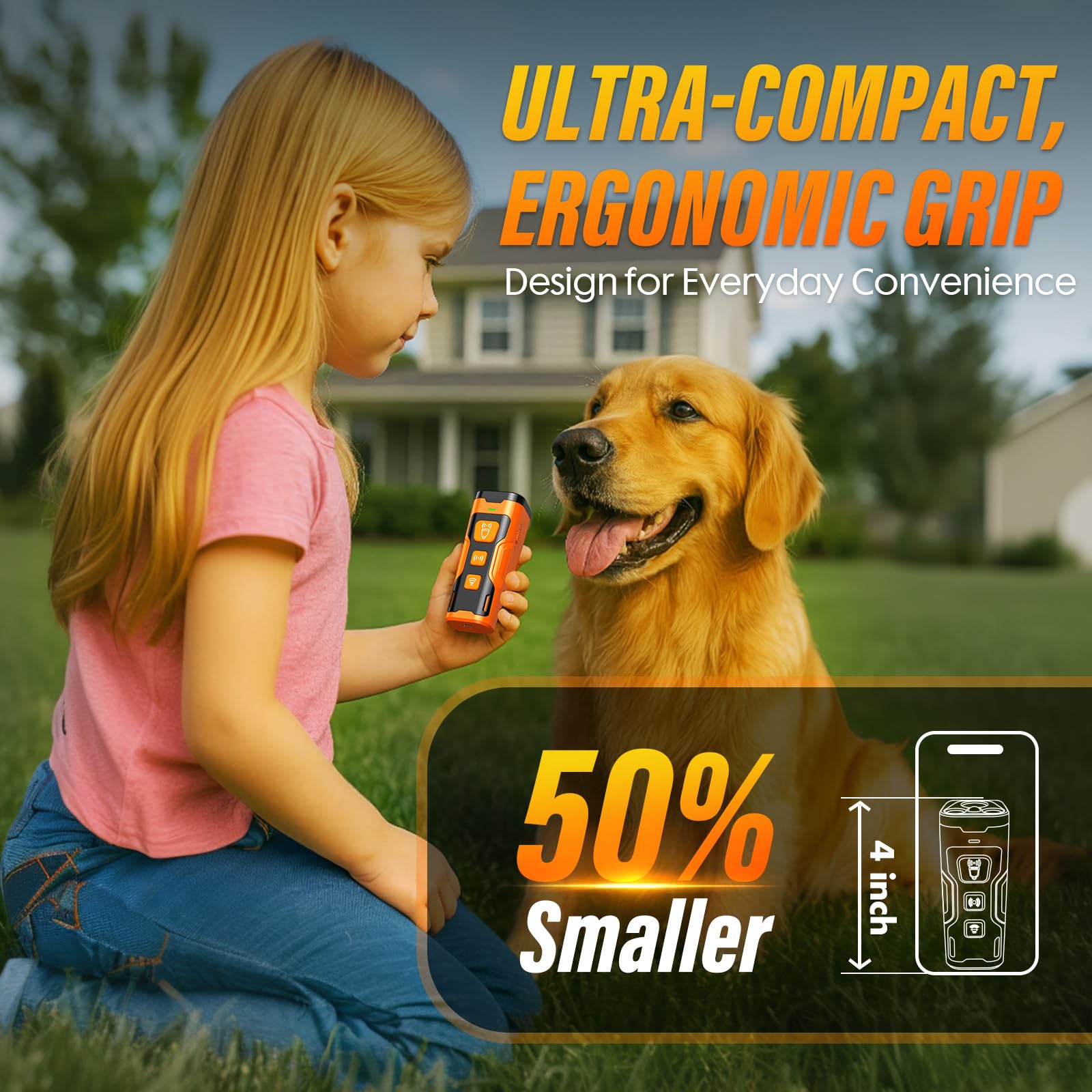 YUYQA Dog Bark Deterrent Device, 3X Ultrasonic Anti Barking, 6 Training Modes 23 FT Range Barks No More Indoors Outdoors Behavior Correct Safe & Humane Rechargeable Compact Bark Control for Dogs
