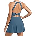 Womens Workout Tennis Dress with Built in Shorts and Bra Athletic Golf Activewear for Exercise