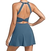 JAFINSY Womens Workout Tennis Dress with Built in Shorts and Bra Athletic Golf Activewear for Exercise