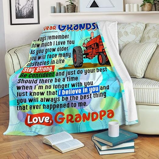 Farmer's Grandson Blanket, to My Loves Blanket Fuzzy Plush