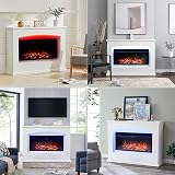 INMOZATA 50In Electric Fire with Surround White Freestanding Fireplace Remote view 9