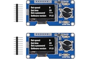 AITRIP 2PCS 1.3-inch OLED Module Button EC11 Rotary Encoder IIC Interface LCD Screen for Arduino -White