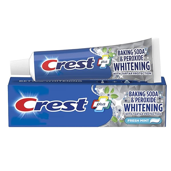 CREST BAKING SODA & PEROXIDE WHITENING TOOTHPASTE WITH TARTAR PROTECTION, FRESH MINT 4.2 OZ (119) – PACK OF 2