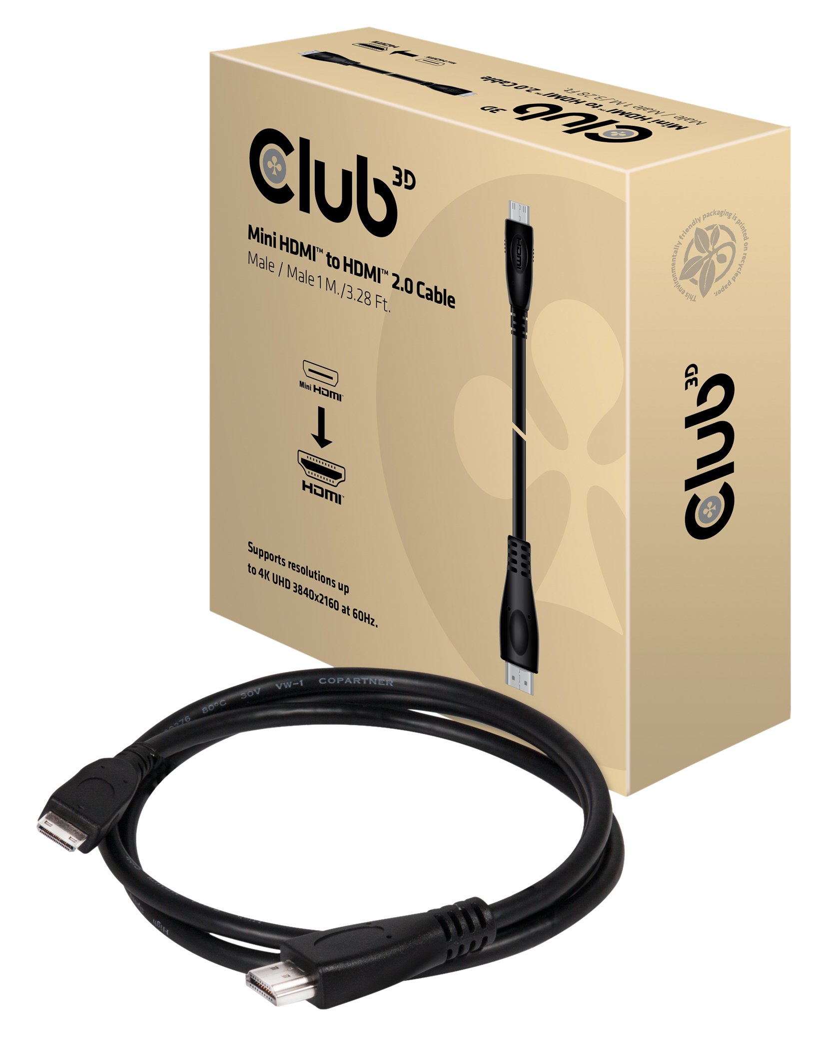 Club 3D Premium High Speed HDMI 2.0 black Black