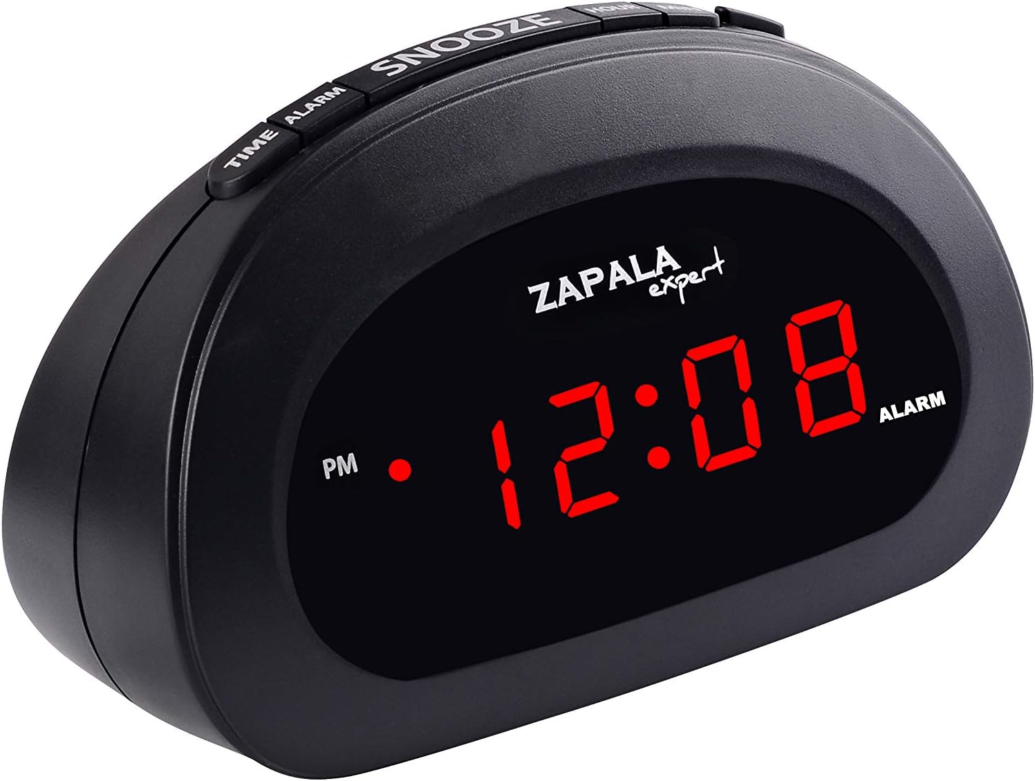 ZAPALA expert LED Digital Alarm Clock, Desk Bedside Clock with Snooze Function, Battery Backup and Mains Powered (Black) - Image 3