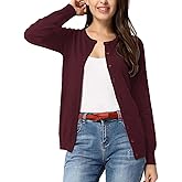 GRACE KARIN Womens Long Sleeve Knit Cardigan Sweaters Casual Dressy Open Front Button Down Cardigans Spring Outfits S Wine Red