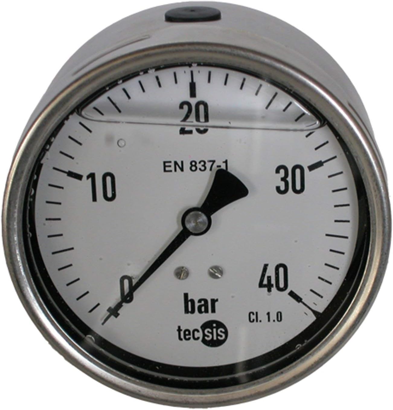 Hydraulik Manometer Glycerin NG Ø 100 Edelstahl bar 1/2" BSPP hinten versch. Druckbereiche Hydraulik, HS18, Ausführung 0 bis 25 bar
