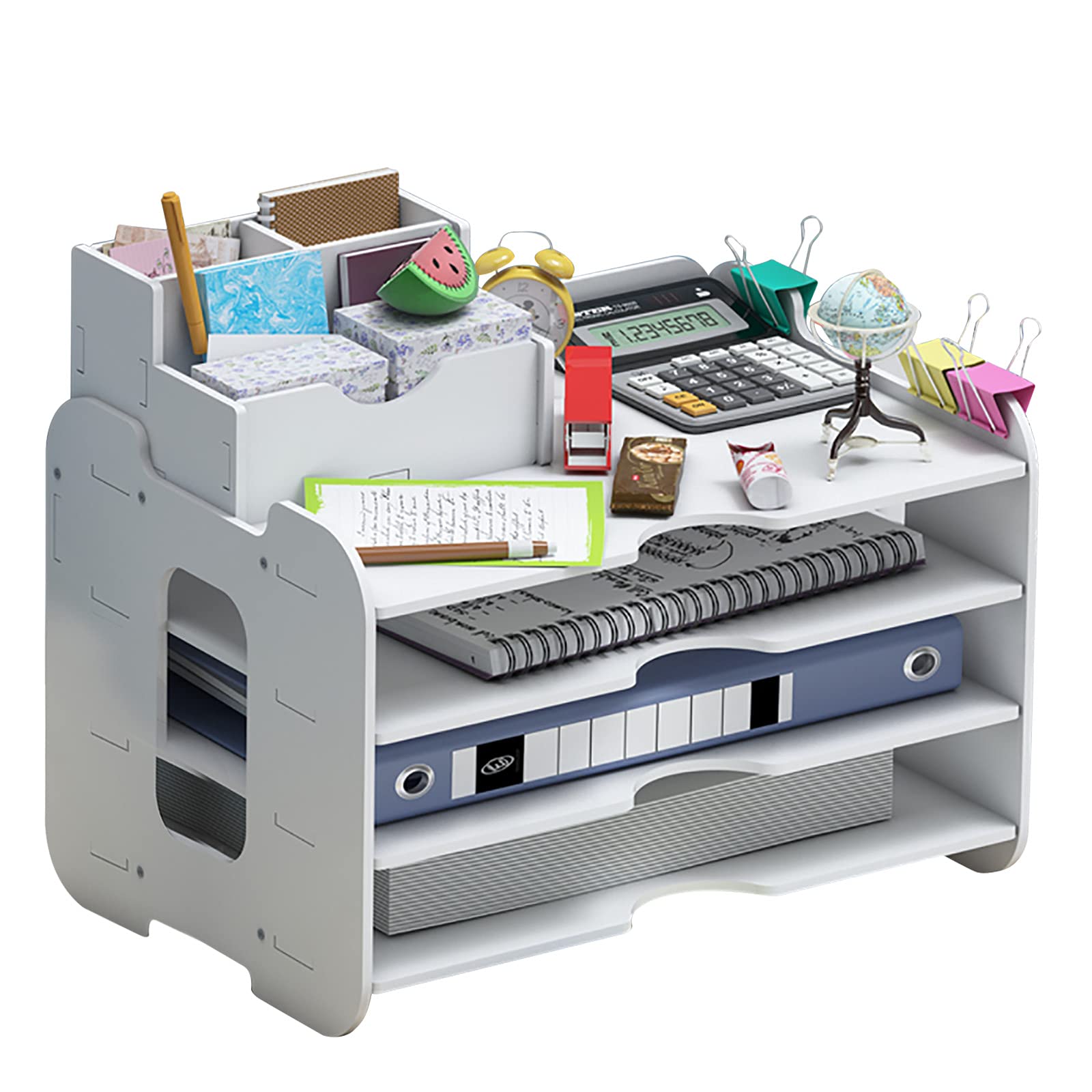 Letter Tray Organiser, Office Desk Tidy Storage Rack File Document Holder A4 Paper Filing Trays for Home Office School (4 Tier)