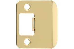 Round Corner Extended Lip Strike Plate, 2-1/4" x 1-1/2", (2" Overall Length), Polished Brass by Stone Harbor Hardware