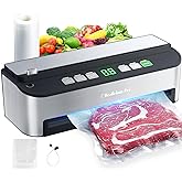 Vacuum Sealer Machine, Beelicious® 85KPA Fully Automatic 8-IN-1 Food Sealer with Bags Storage, Build-in Cutter, Moist Mode and Air Suction Hose | Digital Countdown | Sous Vide