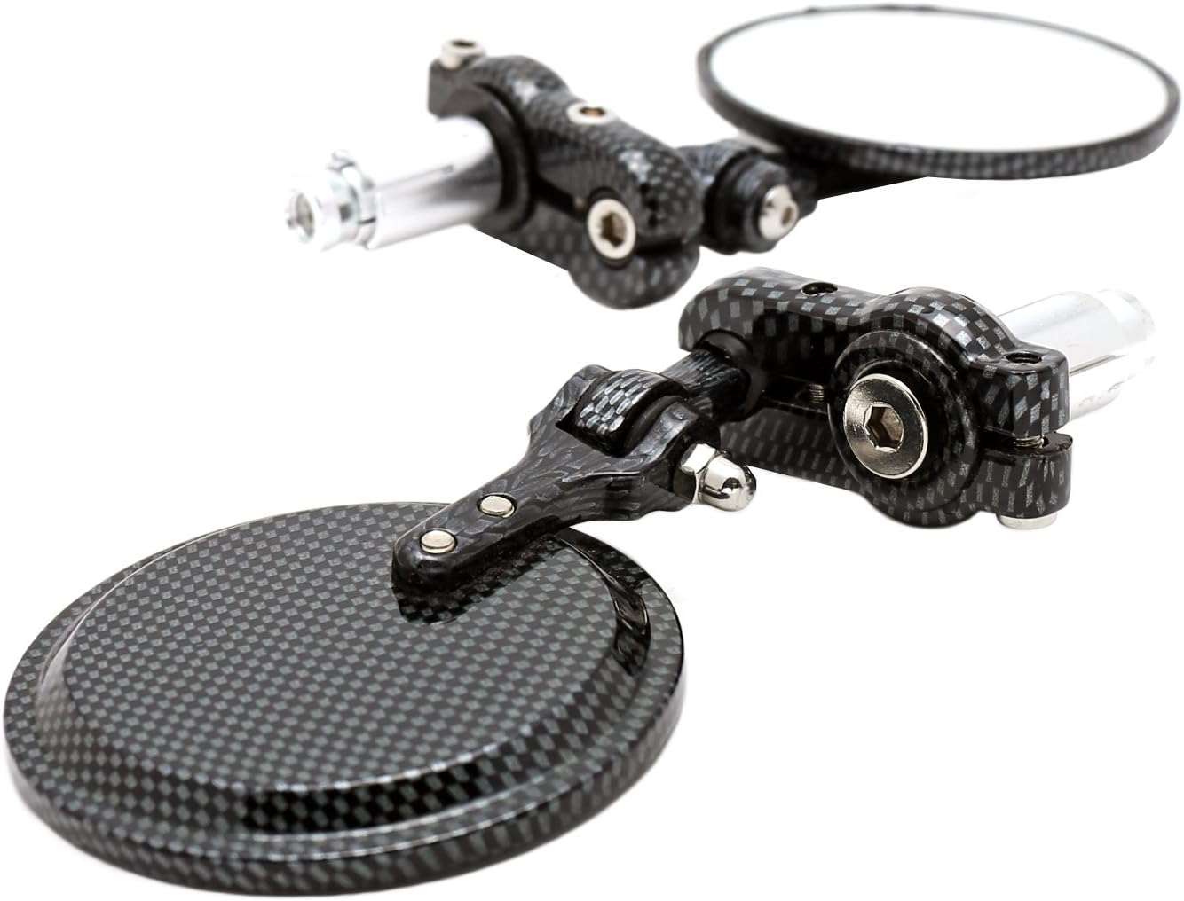 Amazon Nakira バイク バーエンド ミラー 左右セット 22 2mm 汎用 カスタム パーツ エイプ Cb400sf Nkr7 カーボン柄 ミラー 車 バイク