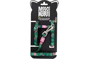 MAX & MOLLY URBAN PETS Max and Molly Adjustable Cat Harness and Leash Set - Escape-Proof Cat Harness with Leash for Outdoor Walking and Exploring, Soft Padded Double Stitched Fabric (Tropical)