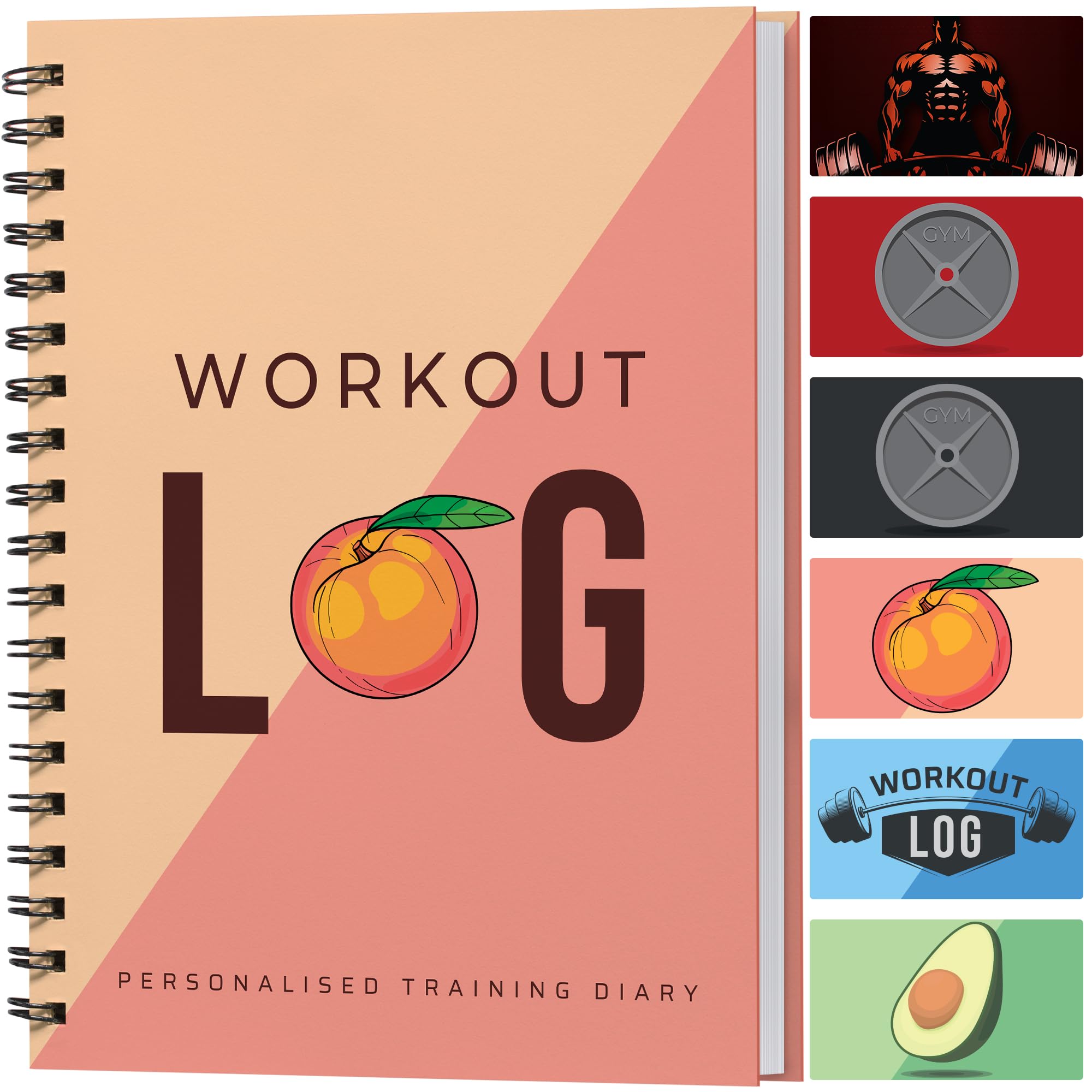 Photo 1 of Workout Planner for Daily Fitness Tracking & Goals Setting - A5 Size, 6” x 8”, Peachy Pink - Improved Thicker Cover - Men & Women Personal Home & Gym Training Diary - Log Book - by Workout Log Gym