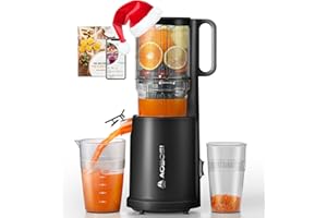 Aobosi Cold Press Juicer, 5.2" Feed Chute Self-Feeding for Hands-Free Operation, Juice Machine Fit Whole Fruits & Vegetables,