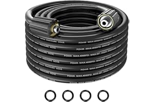POHIR Pressure Washer Hose 25FT, Kink Resistant Power Washer Replacement Hose 1/4 Inch with M22 14MM Swivel, Lightweight Pressure Washer Extension Hose 4000 PSI